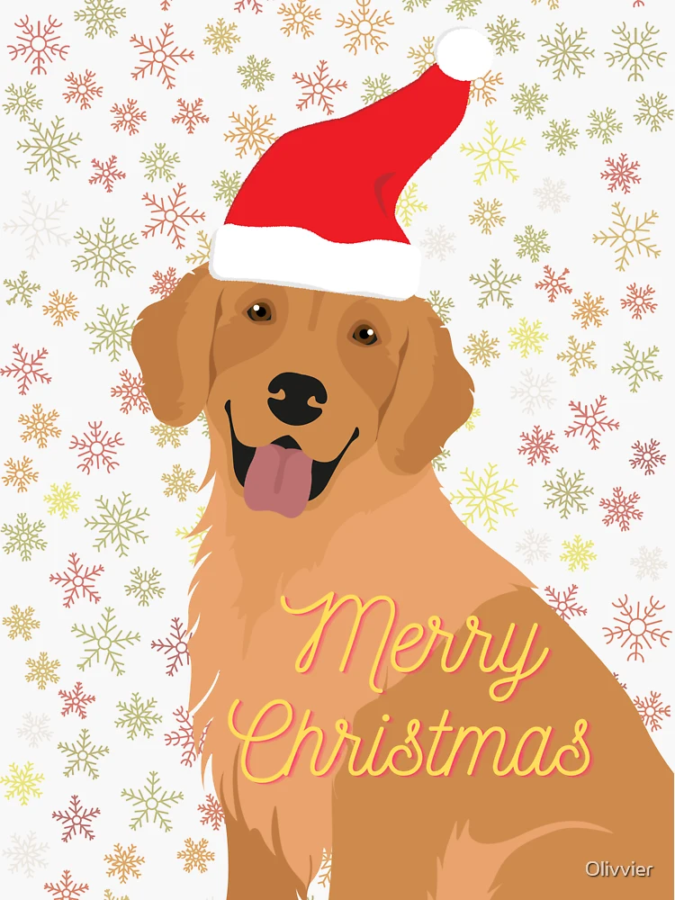 Christmas Golden Retriever Dog Gift Box Graphic by Quoteer