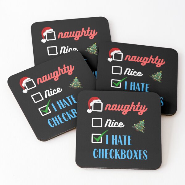 Item preview, Naughty or Nice I Hate Checkboxes (in black) | Merry Christmas | Santa Claus designed and sold by CosmicStory.