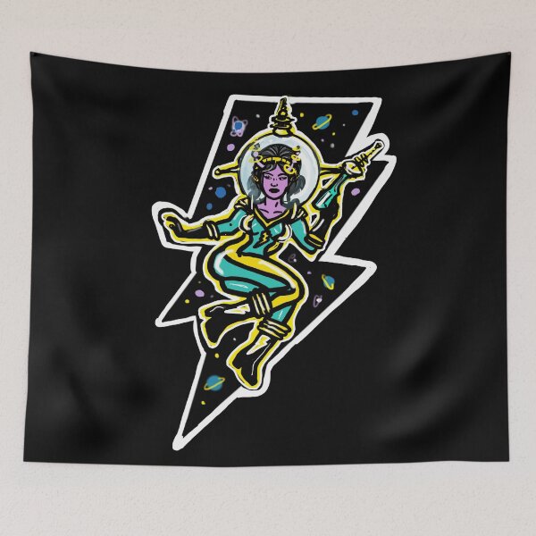 Item preview, Retro space girl designed and sold by Kriskrossarts.