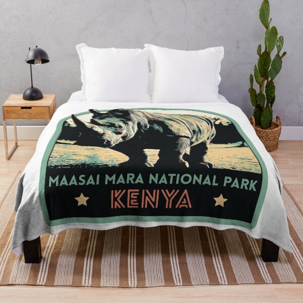 Artikelvorschau, Masai Mara Nationalpark Kenia Afrika Masai Safari Reiseaufkleber, afrikanisches Nashorn entworfen und verkauft von Lemomo-zoo.