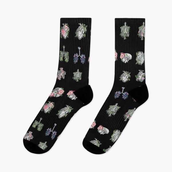Item preview, Anatomy collection, Floral Human anatomy, parts of human anatomy, heart, brain, lungs, rib cage with floral decoartive  designed and sold by Collagedream.