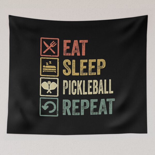 Item preview, Funny Eat Sleep Pickleball Repeat Retro Vintage Pickleball designed and sold by HANYART.