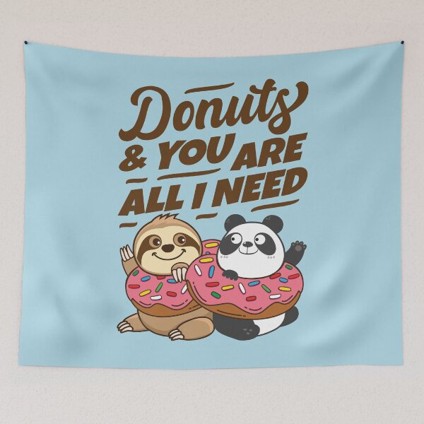 Item preview, Sloth Panda - Donuts and You Are All I Need designed and sold by plushism.