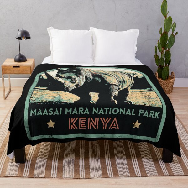 Artikelvorschau, Masai Mara Nationalpark Kenia Afrika Masai Safari Reiseaufkleber, afrikanisches Nashorn entworfen und verkauft von Lemomo-zoo.