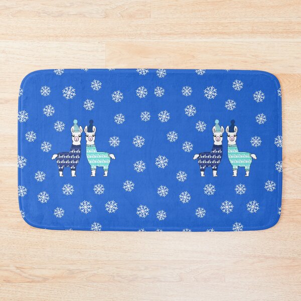 Item preview, Llamas wearing Christmas jumpers in blue designed and sold by QuirkyCraftz.