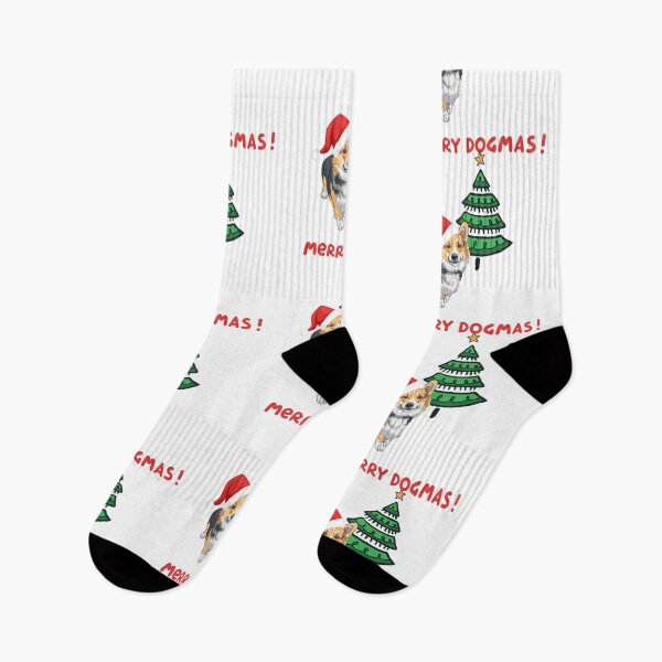 Item preview, Merry Dogmas Corgi designed and sold by 8justart socks and more.