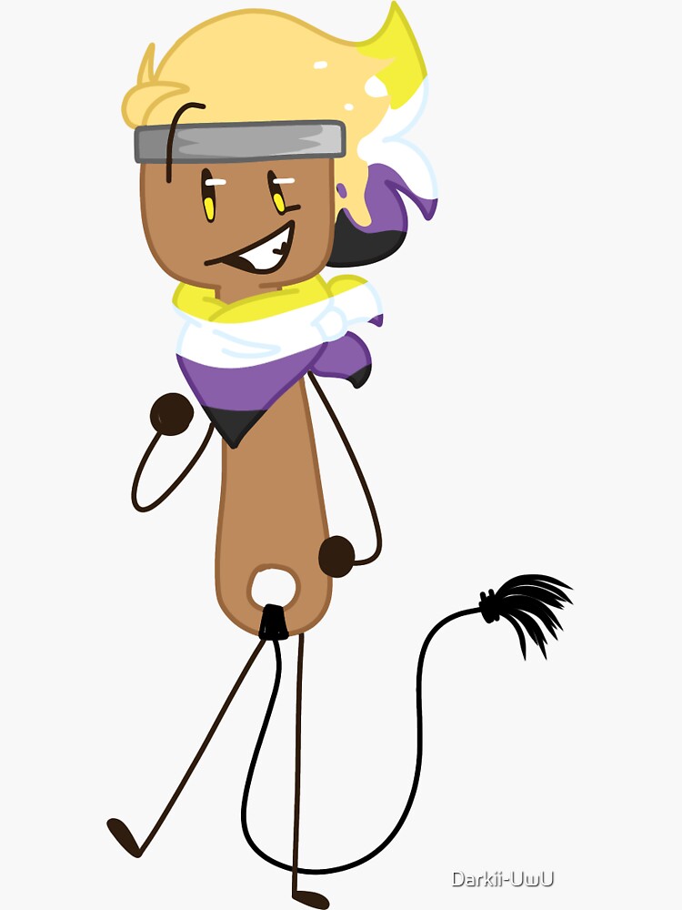 "Inanimate Insanity Inspired Paintbrush NonBinary" Sticker for Sale by