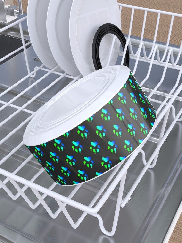 Alternate view of Paw Pattern (Cool Colors) Pet Bowl