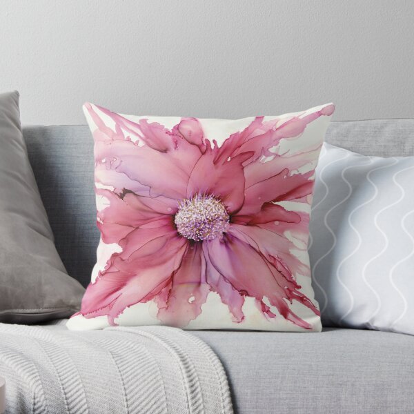 Mauve Musings Alcohol Ink Art Throw Pillow Throw Pillow