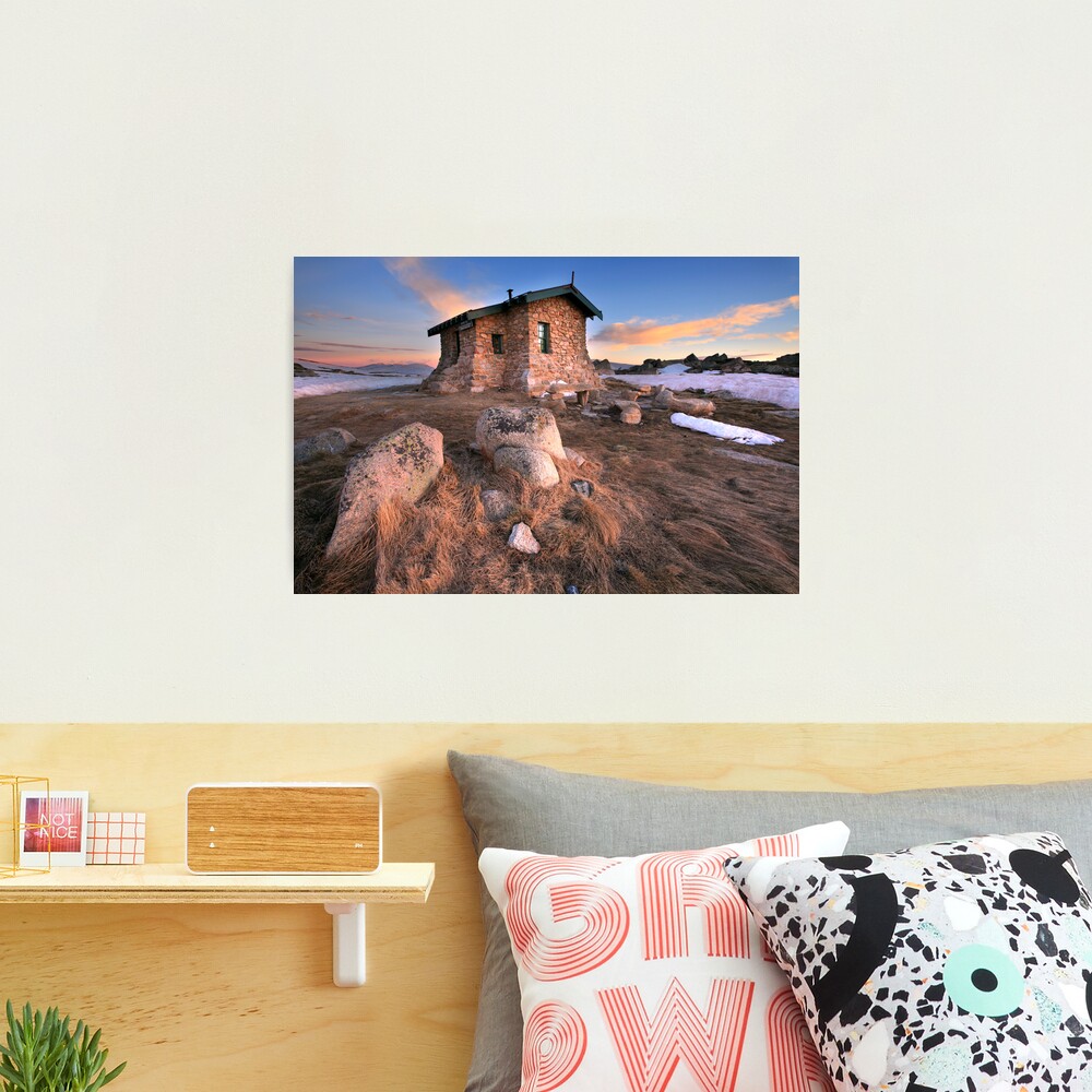 Seamans Hut Dawn, Mt Kosciusko, Australia Photographic Print