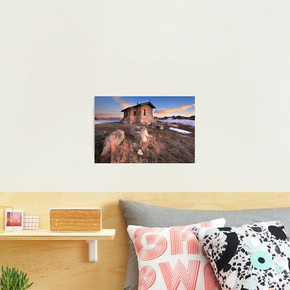 Seamans Hut Dawn, Mt Kosciusko, Australia Photographic Print