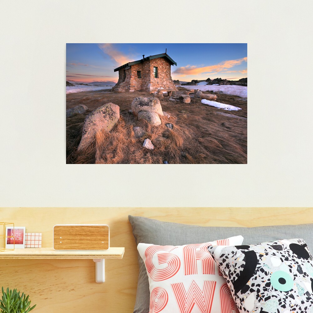 Seamans Hut Dawn, Mt Kosciusko, Australia Photographic Print