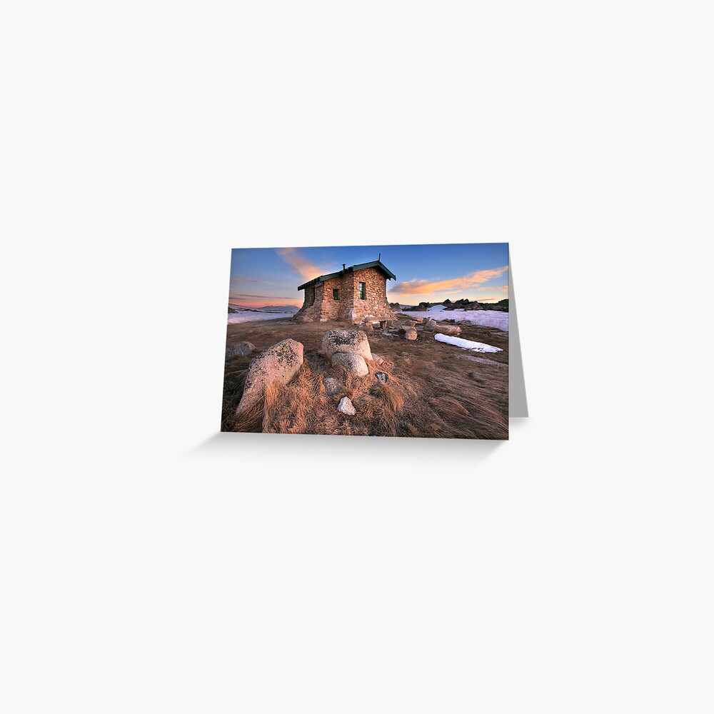 Seamans Hut Dawn, Mt Kosciusko, Australia Greeting Card