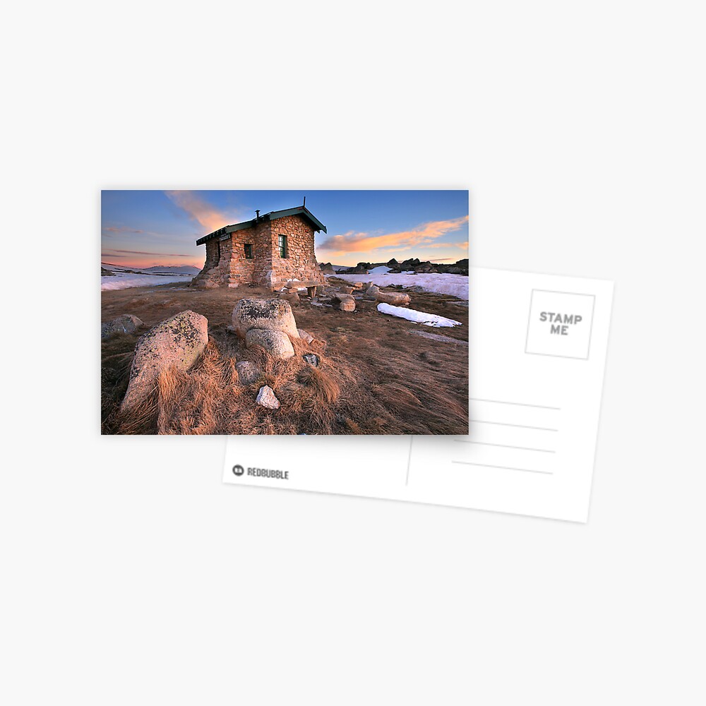 Seamans Hut Dawn, Mt Kosciusko, Australia Postcard