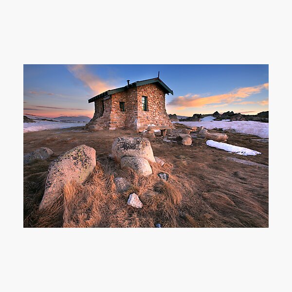 Seamans Hut Dawn, Mt Kosciusko, Australia Photographic Print