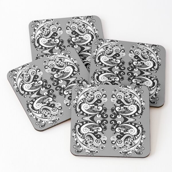 Item preview, Miniature Aussie Tangle 15 Var 2 with Black White and Grey designed and sold by Heatherian.