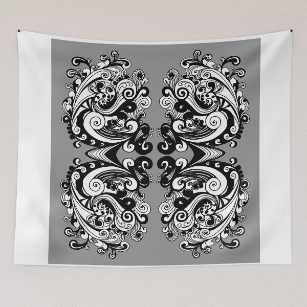 Item preview, Miniature Aussie Tangle 15 Var 2 with Black White and Grey designed and sold by Heatherian.