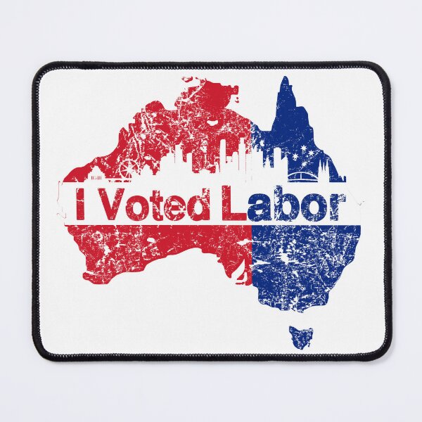 Item preview, I Voted for the Australian Labor Party with Melbourne skyline designed and sold by Manoroma.