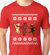 Happy Dancing Labradors Christmas Unisex T-Shirt