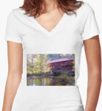The Icons of Vermont Women's Fitted V-Neck T-Shirt