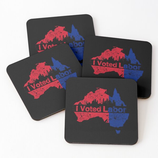 Item preview, I Voted for the Australian Labor Party with Melbourne skyline in black designed and sold by Manoroma.