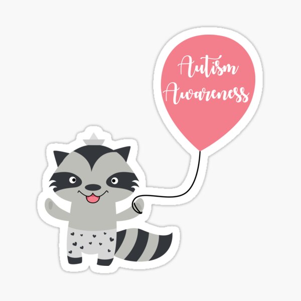 Autism Awareness Raccoon Sticker