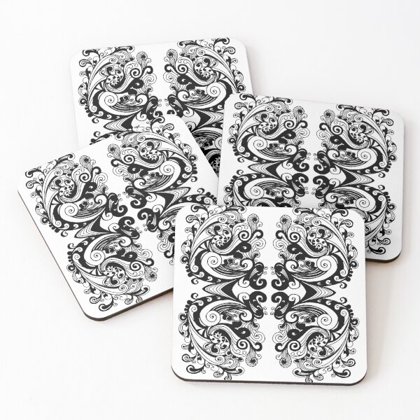Item preview, Miniature Aussie Tangle 15 Var 2 Pattern in Black Transparent designed and sold by Heatherian.