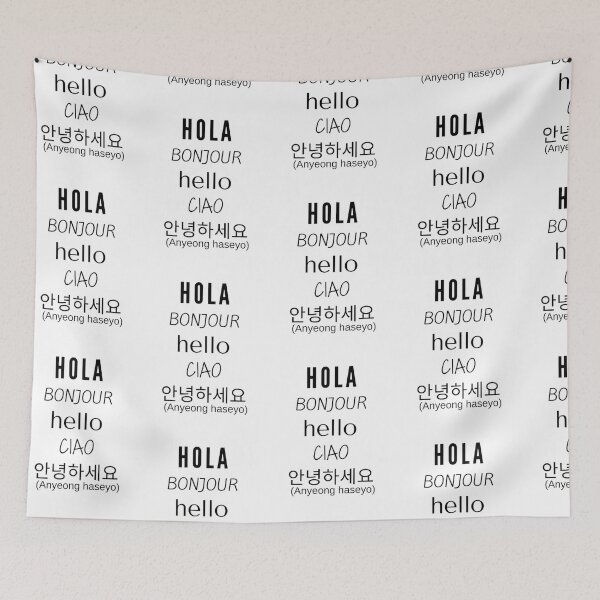 Item preview, HELLO - Hello - Bonjour - Ciao - Anyeong haseyo designed and sold by MoshisooPrint.
