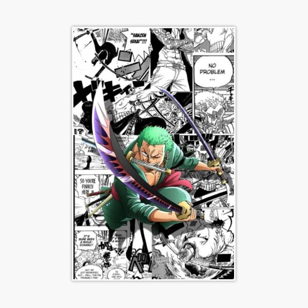 One Piece - Anime / Manga Poster / Canvas ( Roronoa Zoro 3 Sword Style )  8x10