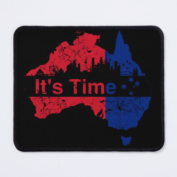Item preview, Australian Labor Party, Its Time with Melbourne Skyline in black designed and sold by Manoroma.