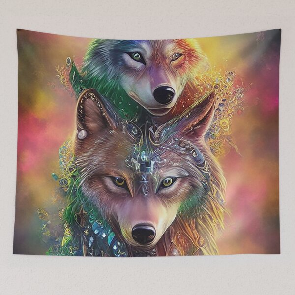 Item preview, Whimsical Wolves Colorful designed and sold by MixinMadness.