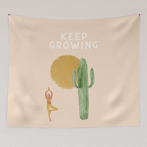 Item preview, Yoga Tree Pose With A Saguaro, Keep Growing designed and sold by BohemiWANDERS.