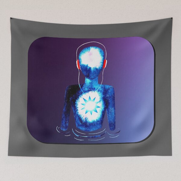 Item preview, Meditation Man w/ Headphones Purple Fade designed and sold by RealmsBeyond.