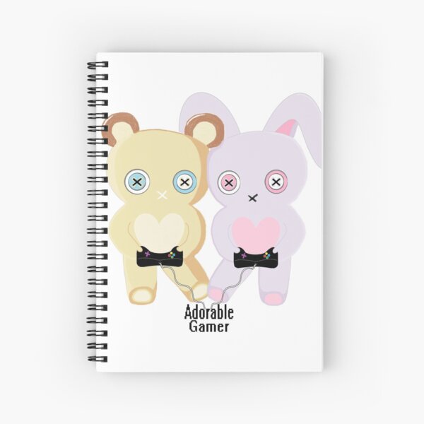 Adorable Gamer ~ Teddy & Bunny Spiral Notebook