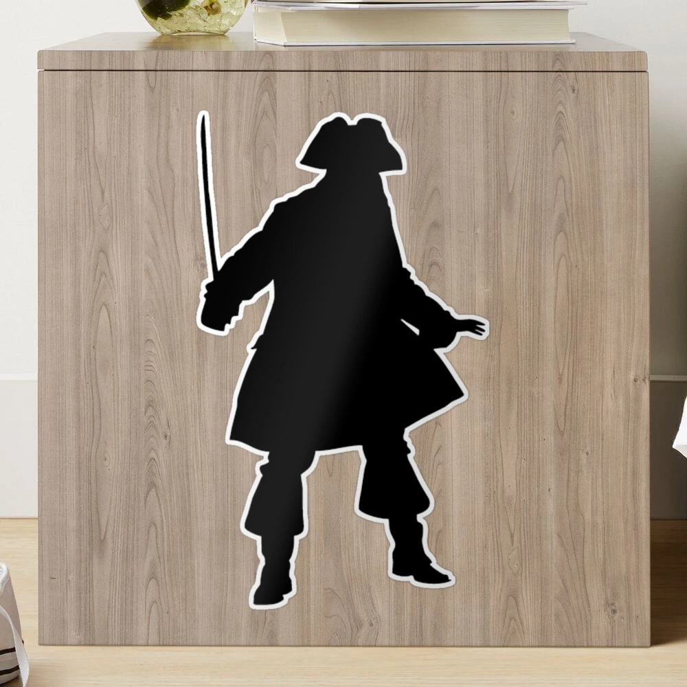 Unique Pirate Captain Hook Hand Silhouette Sticker by CindySupercuts