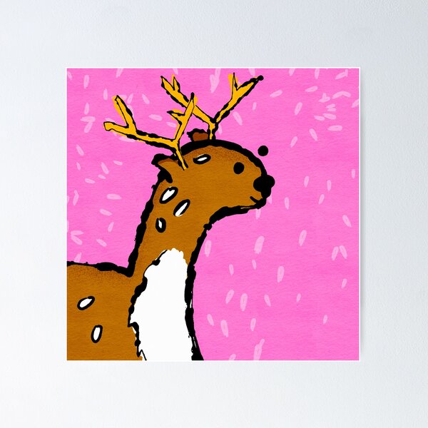 Happy Reindeer Poster