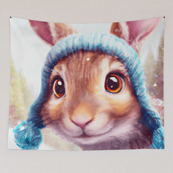 Item preview, Cutedom - Hare In A Winter Hat designed and sold by RaynbowCute.