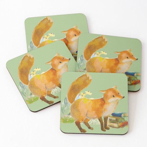 Item preview, Watercolor Spring Woodland Fox, Orange Boho Floral fox, Woodland watercolour fox designed and sold by Artsareus.