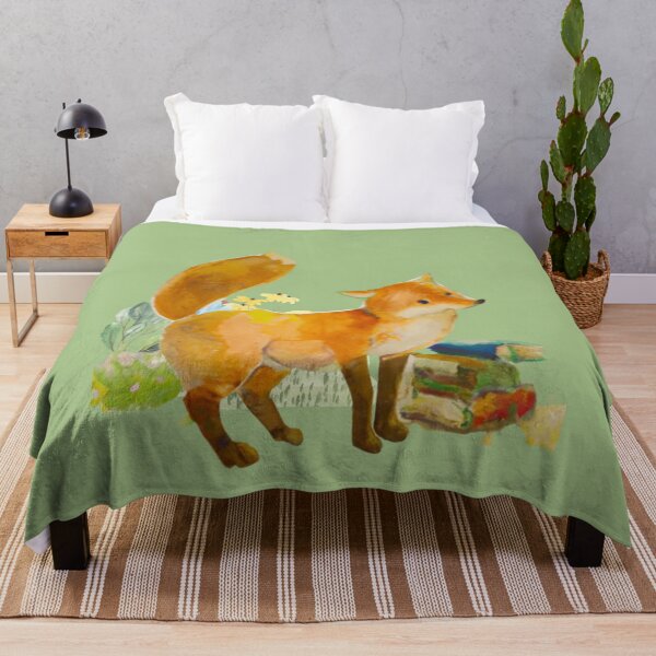 Item preview, Watercolor Spring Woodland Fox, Orange Boho Floral fox, Woodland watercolour fox designed and sold by Artsareus.