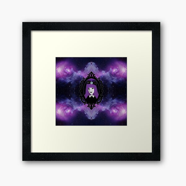 Purple Pastel Goth - Space Framed Art Print