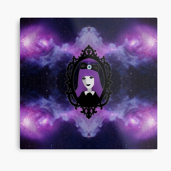 Purple Pastel Goth - Space Metal Print