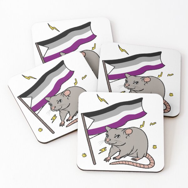 Item preview, LGBTQ cute asexual pride flag rat designed and sold by tsfea.
