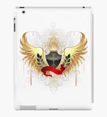 Black shield with golden wings iPad Case/Skin
