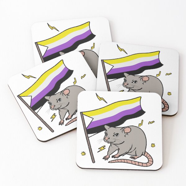 Item preview, LGBTQ cute non binary pride flag rat designed and sold by tsfea.
