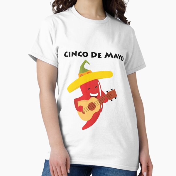 Aperçu de l'œuvre Joyeux Cinco De Mayo Pepper jouant de la guitare créée et vendue par thewishdesigns.