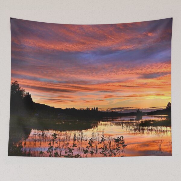 Item preview, Beautiful red and orange  sunset view from the lake this Sunday  designed and sold by Durgaa D.