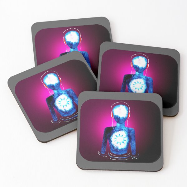 Item preview, Meditation Man w/ Headphones Magenta designed and sold by RealmsBeyond.