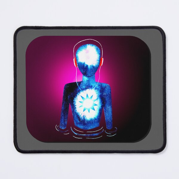 Item preview, Meditation Man w/ Headphones Magenta designed and sold by RealmsBeyond.