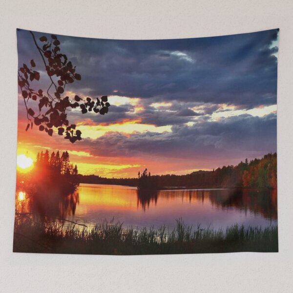 Item preview, Beautiful sunset with clouds view from the lake  designed and sold by Durgaa D.