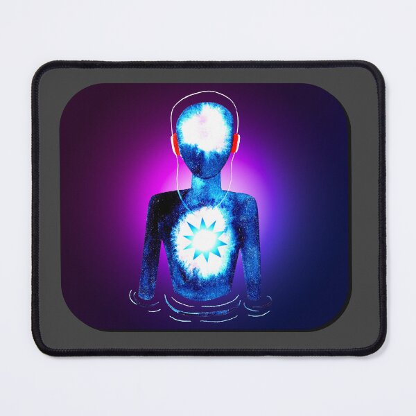 Item preview, Meditation Man w/ Headphones Purple Blast designed and sold by RealmsBeyond.